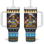 Santa’s Titan Warrior Personalized Tumbler With Handle Christmas Rugby League Spirit - Aussie Hoodie