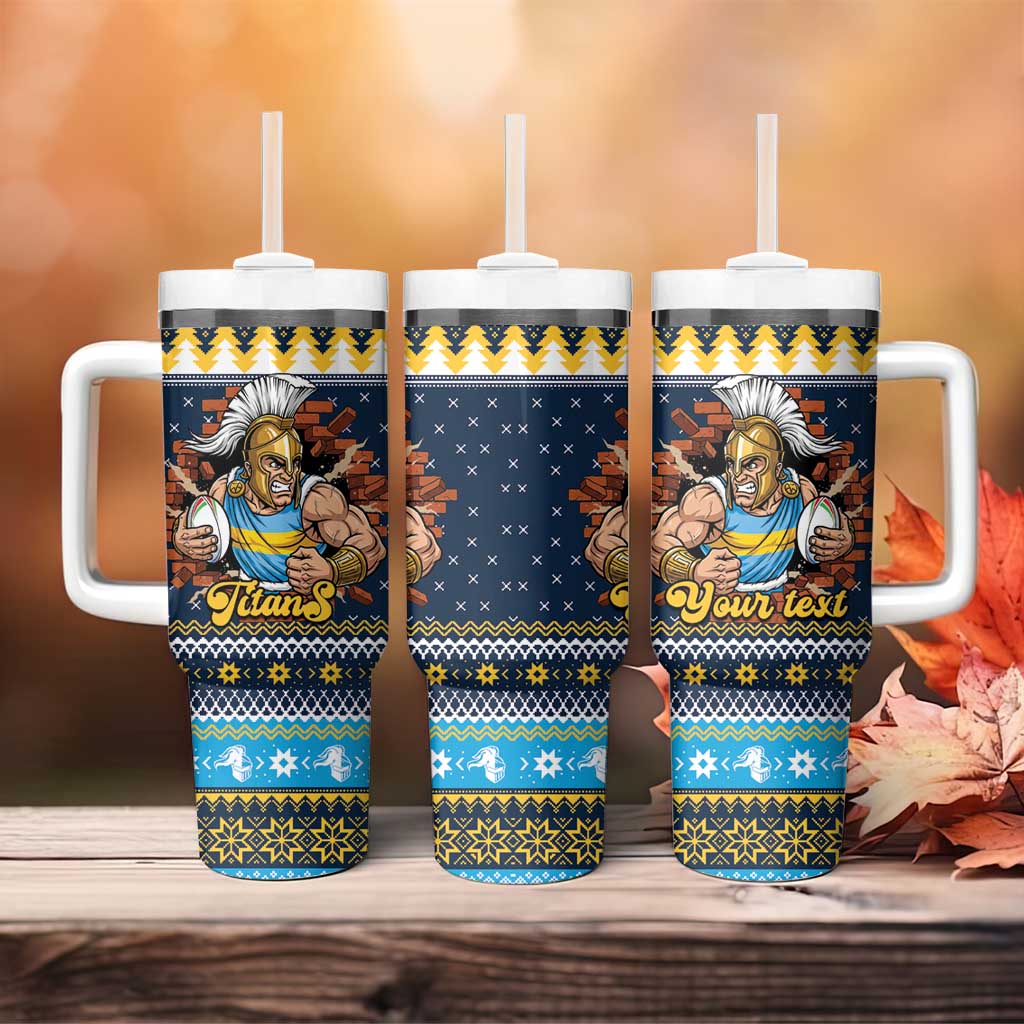 Santa’s Titan Warrior Personalized Tumbler With Handle Christmas Rugby League Spirit - Aussie Hoodie
