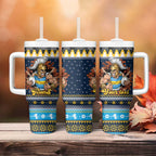Santa’s Titan Warrior Personalized Tumbler With Handle Christmas Rugby League Spirit - Aussie Hoodie