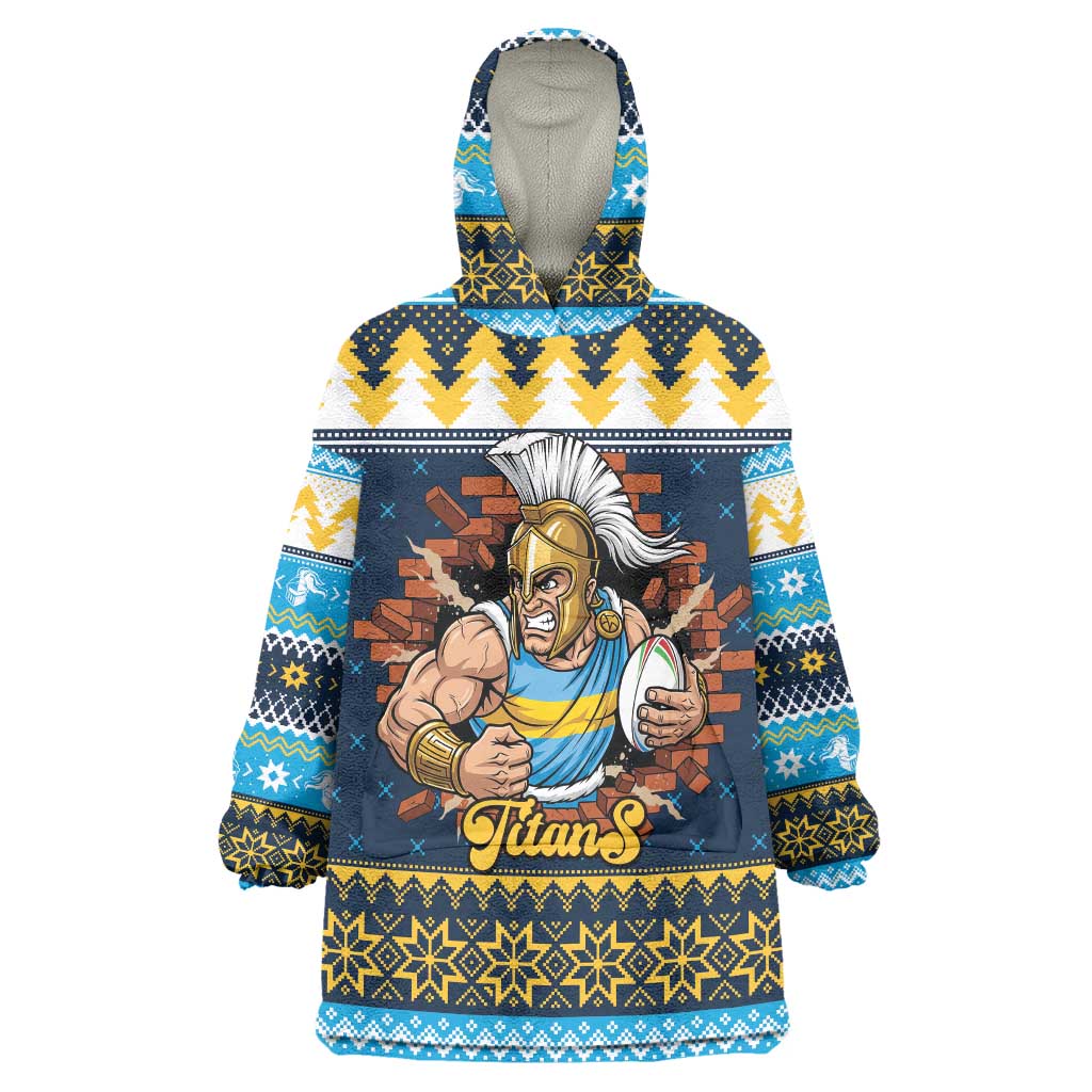 Santa’s Titan Warrior Personalized Wearable Blanket Hoodie Christmas Rugby League Spirit - Aussie Hoodie