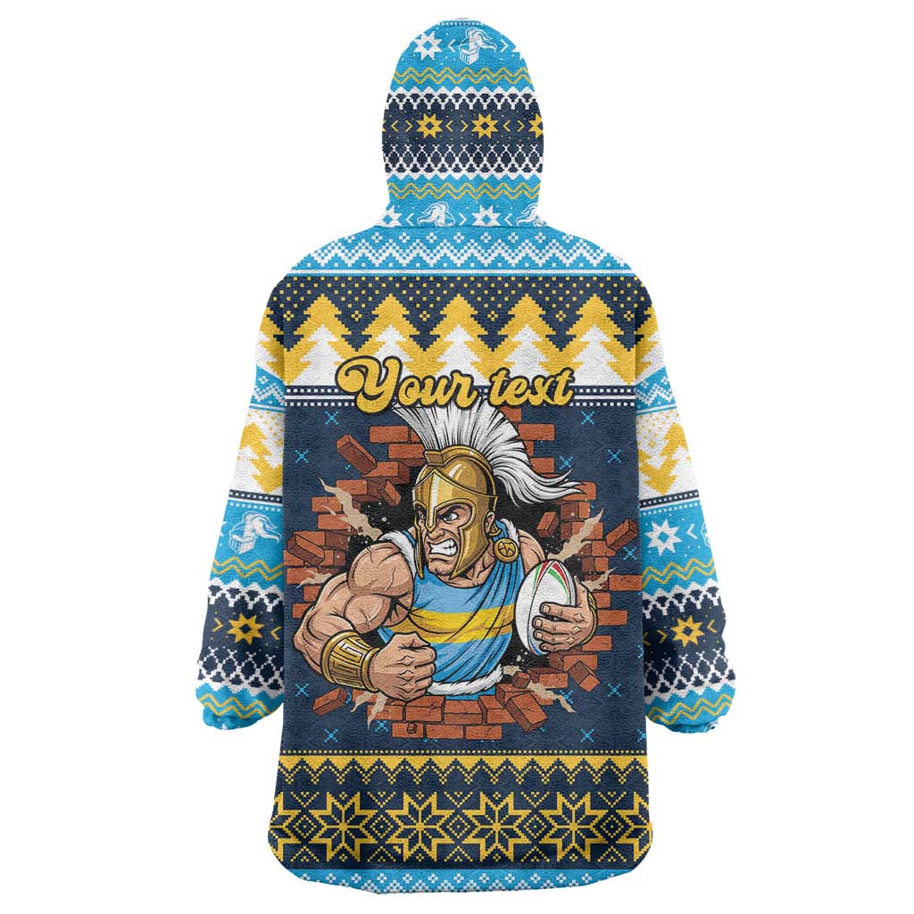Santa’s Titan Warrior Personalized Wearable Blanket Hoodie Christmas Rugby League Spirit - Aussie Hoodie