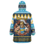 Santa’s Titan Warrior Personalized Wearable Blanket Hoodie Christmas Rugby League Spirit - Aussie Hoodie