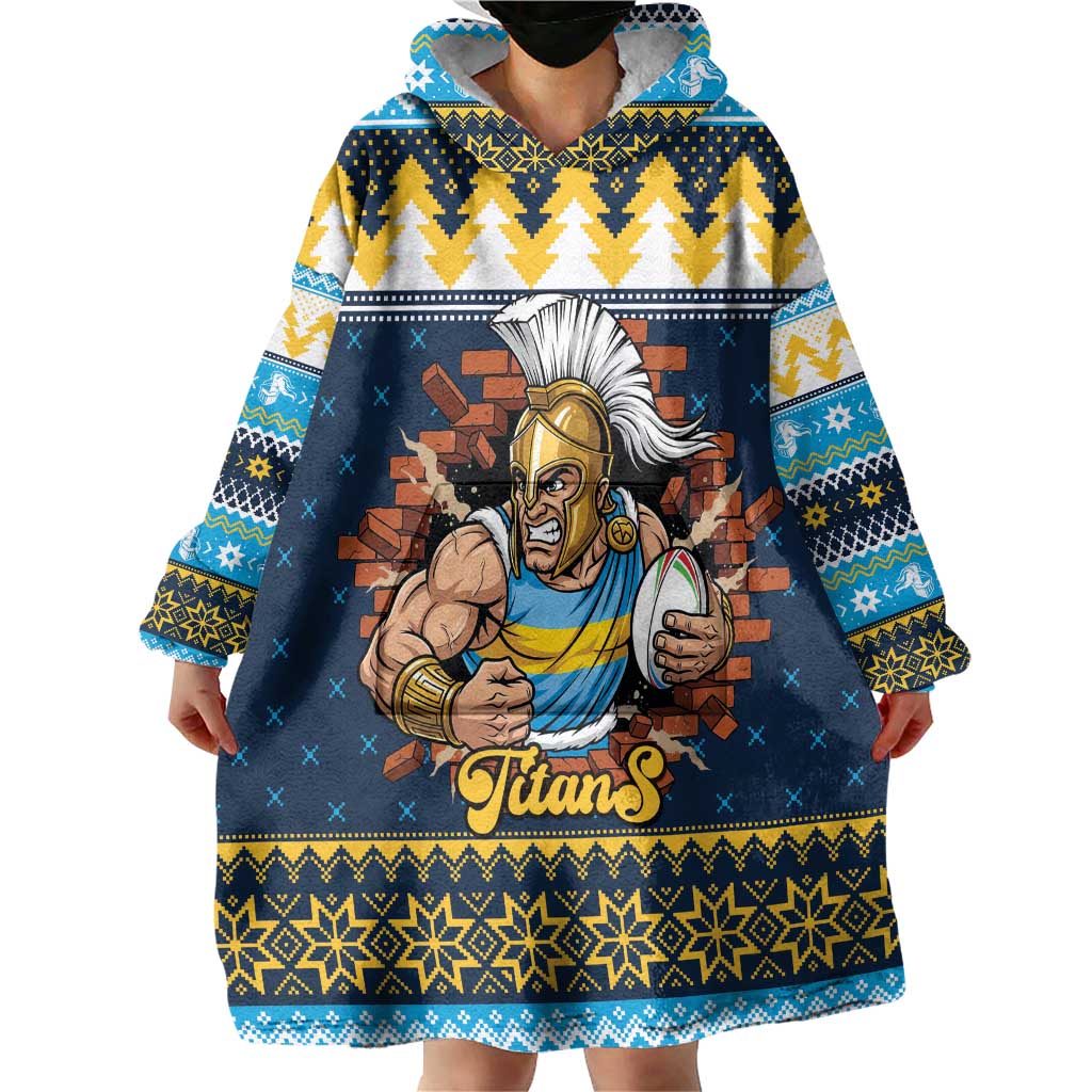 Santa’s Titan Warrior Personalized Wearable Blanket Hoodie Christmas Rugby League Spirit - Aussie Hoodie