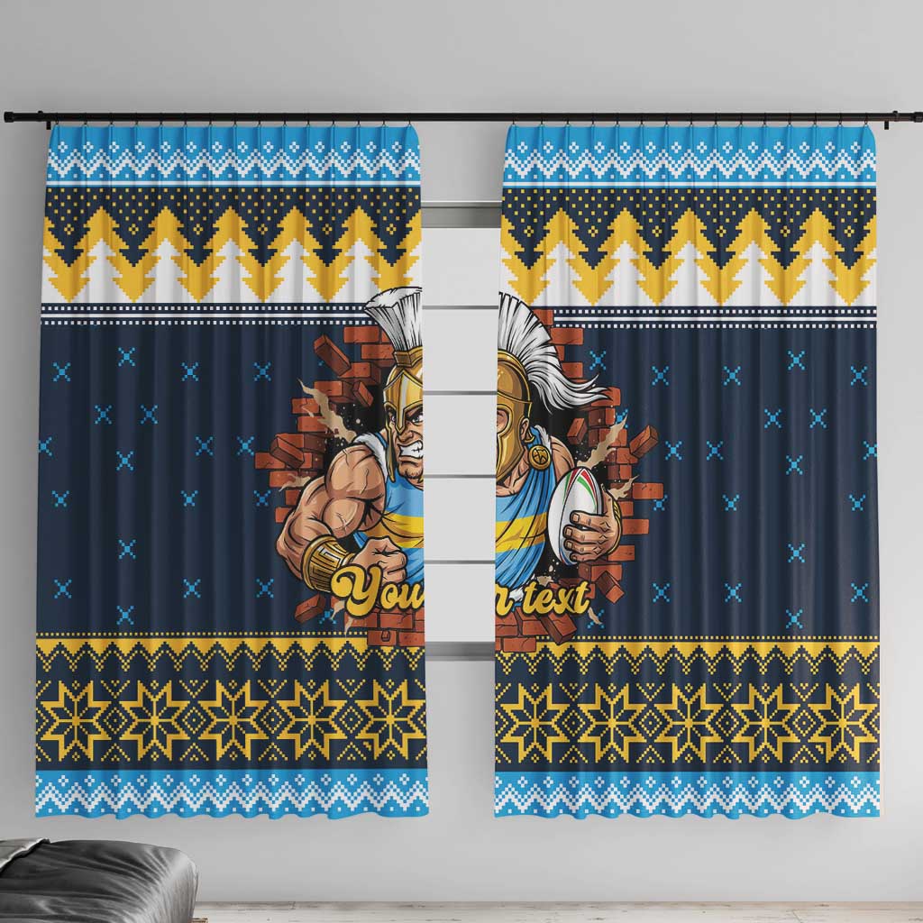Santa’s Titan Warrior Personalized Window Curtain Christmas Rugby League Spirit - Aussie Hoodie