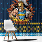 Santa’s Titan Warrior Personalized Window Curtain Christmas Rugby League Spirit - Aussie Hoodie