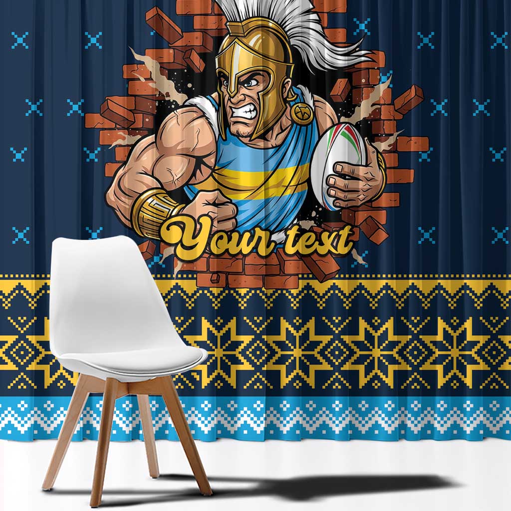 Santa’s Titan Warrior Personalized Window Curtain Christmas Rugby League Spirit - Aussie Hoodie