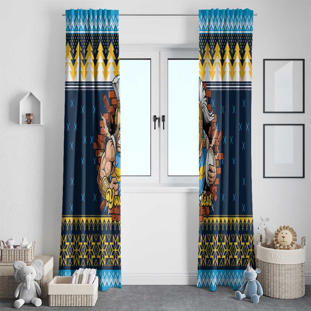 Santa’s Titan Warrior Personalized Window Curtain Christmas Rugby League Spirit - Aussie Hoodie