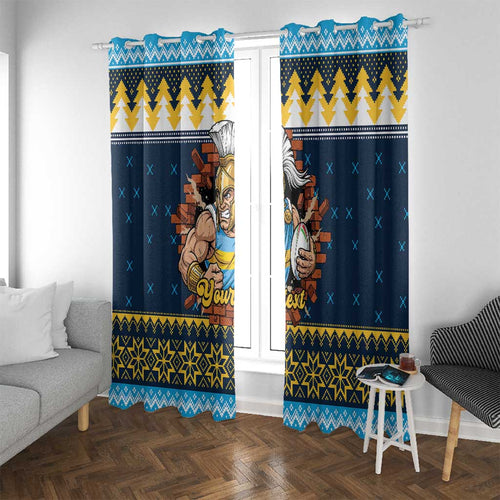 Santa’s Titan Warrior Personalized Window Curtain Christmas Rugby League Spirit - Aussie Hoodie