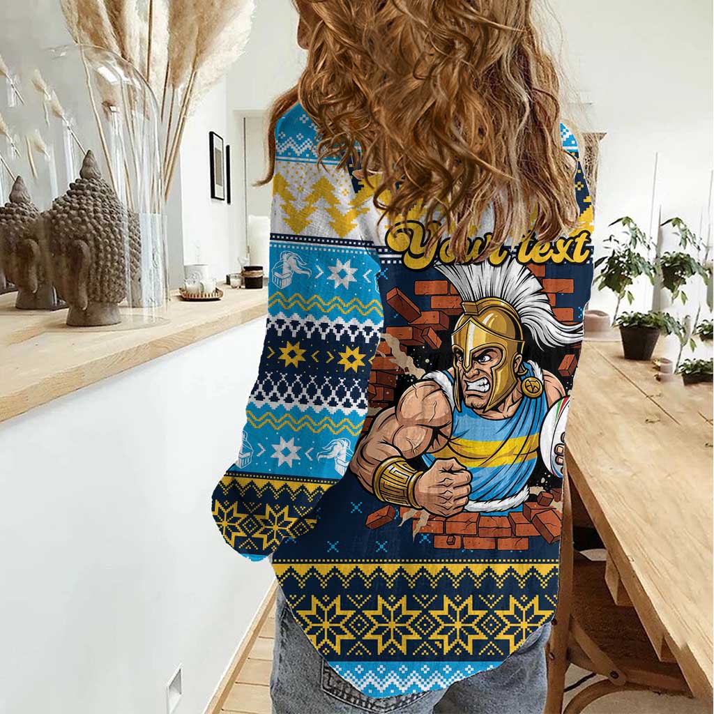 Santa’s Titan Warrior Personalized Women Casual Shirt Christmas Rugby League Spirit - Aussie Hoodie