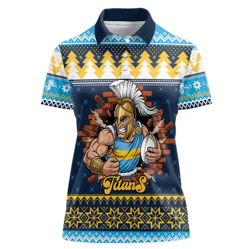 Santa’s Titan Warrior Personalized Women Polo Shirt Christmas Rugby League Spirit - Aussie Hoodie