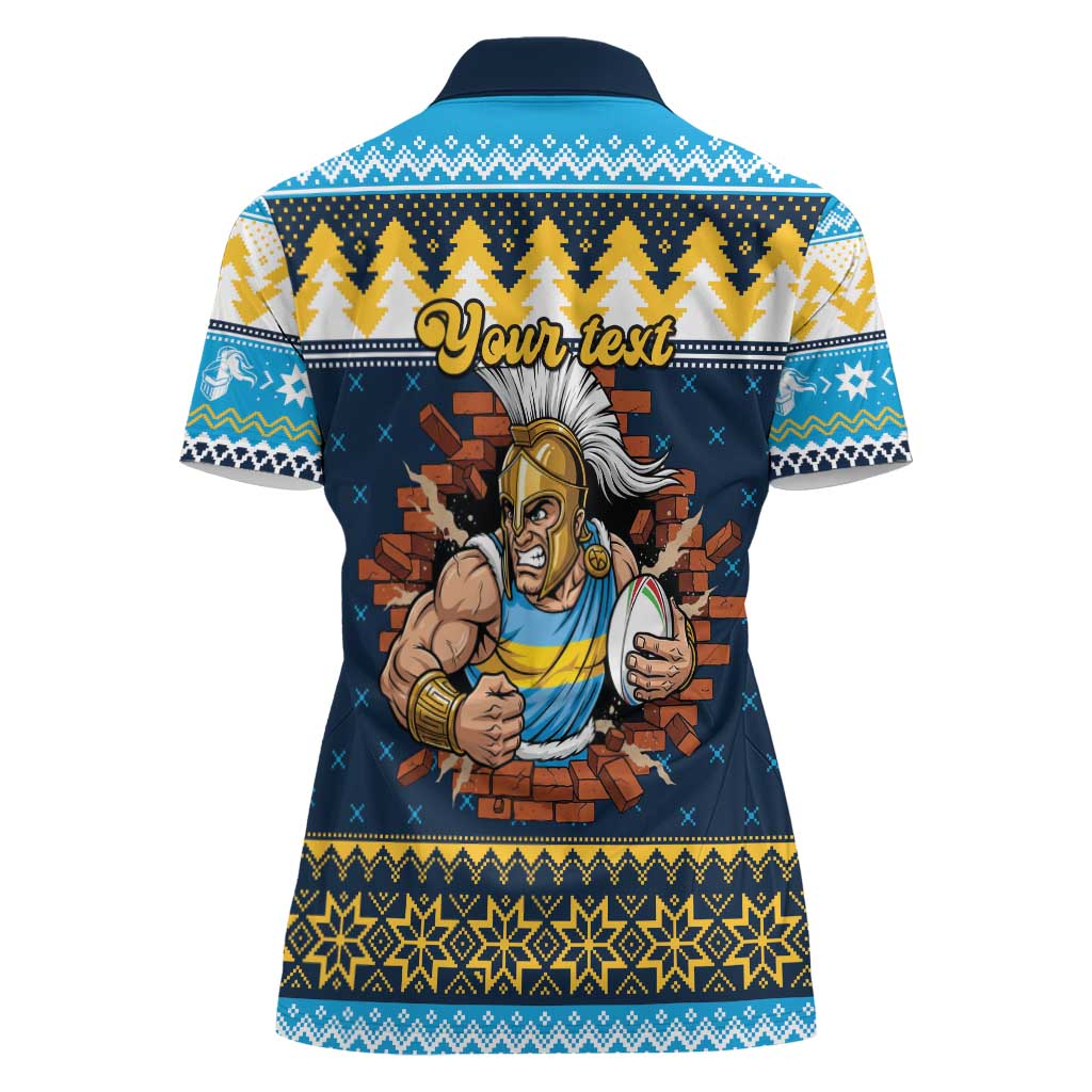 Santa’s Titan Warrior Personalized Women Polo Shirt Christmas Rugby League Spirit - Aussie Hoodie
