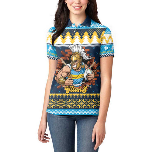 Santa’s Titan Warrior Personalized Women Polo Shirt Christmas Rugby League Spirit - Aussie Hoodie