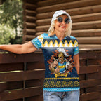 Santa’s Titan Warrior Personalized Women Polo Shirt Christmas Rugby League Spirit - Aussie Hoodie