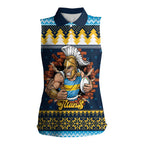 Santa’s Titan Warrior Personalized Women Sleeveless Polo Shirt Christmas Rugby League Spirit - Aussie Hoodie