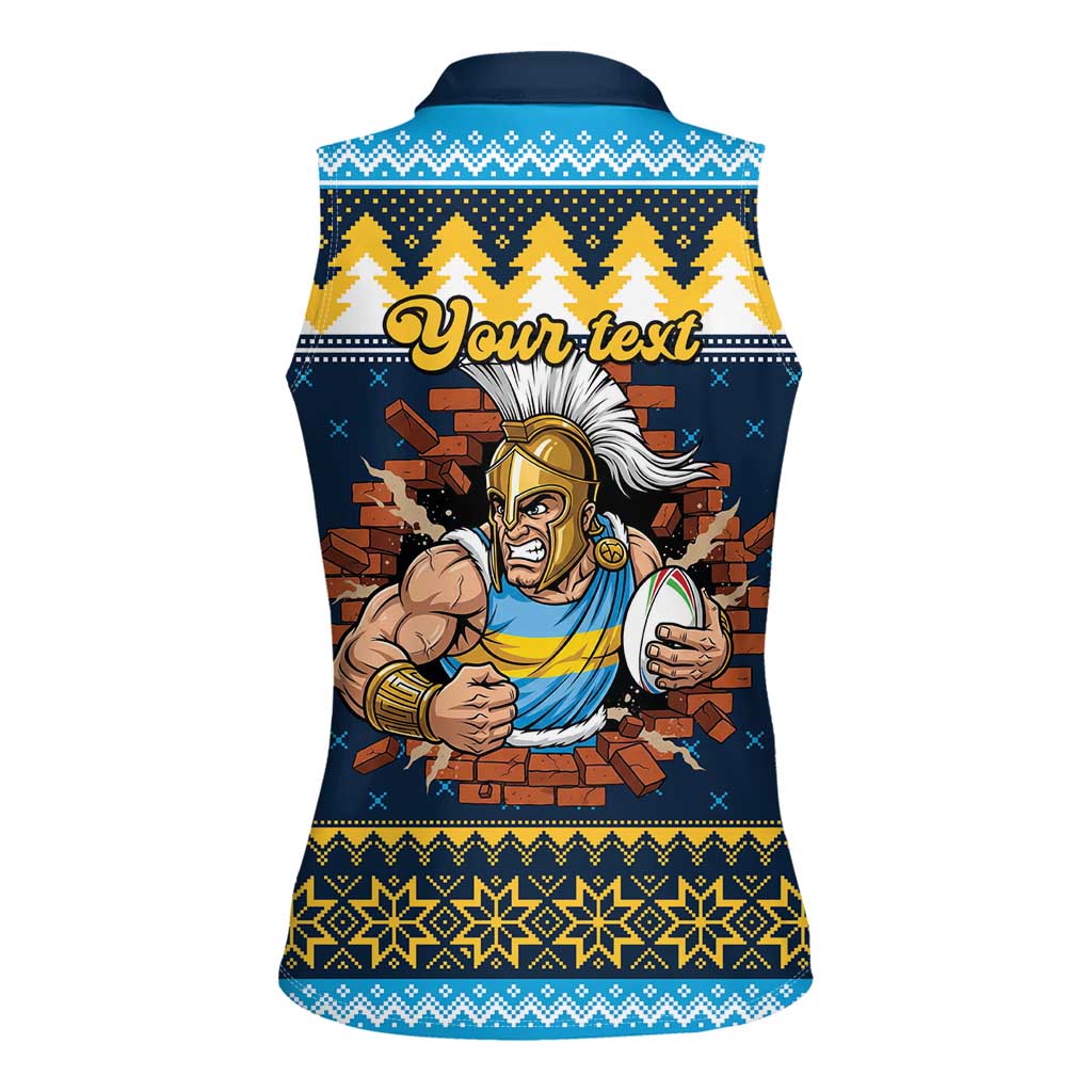 Santa’s Titan Warrior Personalized Women Sleeveless Polo Shirt Christmas Rugby League Spirit - Aussie Hoodie