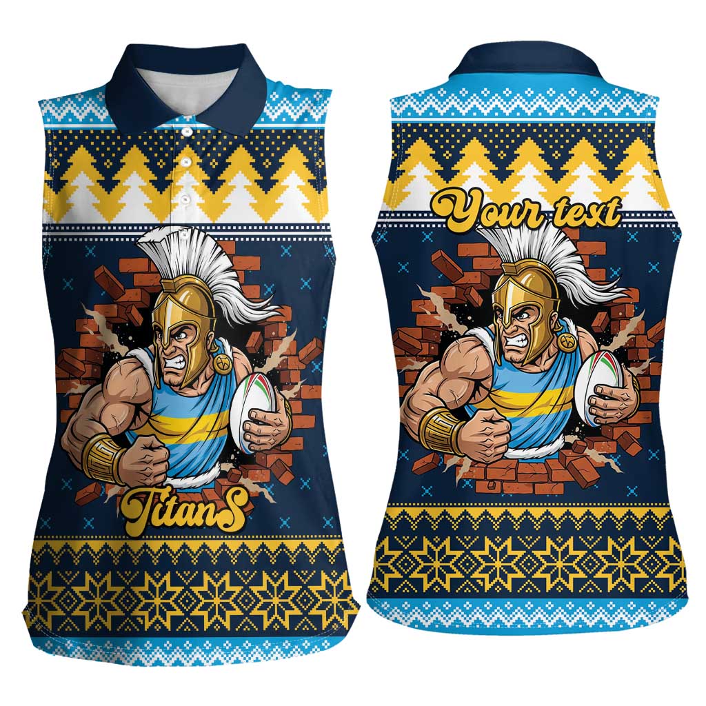 Santa’s Titan Warrior Personalized Women Sleeveless Polo Shirt Christmas Rugby League Spirit - Aussie Hoodie