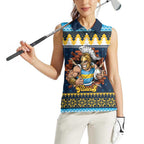 Santa’s Titan Warrior Personalized Women Sleeveless Polo Shirt Christmas Rugby League Spirit - Aussie Hoodie