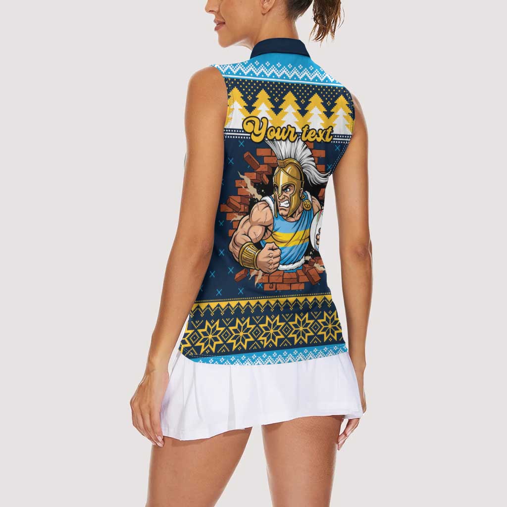 Santa’s Titan Warrior Personalized Women Sleeveless Polo Shirt Christmas Rugby League Spirit - Aussie Hoodie