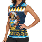 Santa’s Titan Warrior Personalized Women Sleeveless Polo Shirt Christmas Rugby League Spirit - Aussie Hoodie