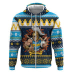 Santa’s Titan Warrior Personalized Zip Hoodie Christmas Rugby League Spirit - Aussie Hoodie