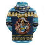 Santa’s Titan Warrior Personalized Zip Hoodie Christmas Rugby League Spirit - Aussie Hoodie