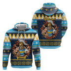 Santa’s Titan Warrior Personalized Zip Hoodie Christmas Rugby League Spirit - Aussie Hoodie