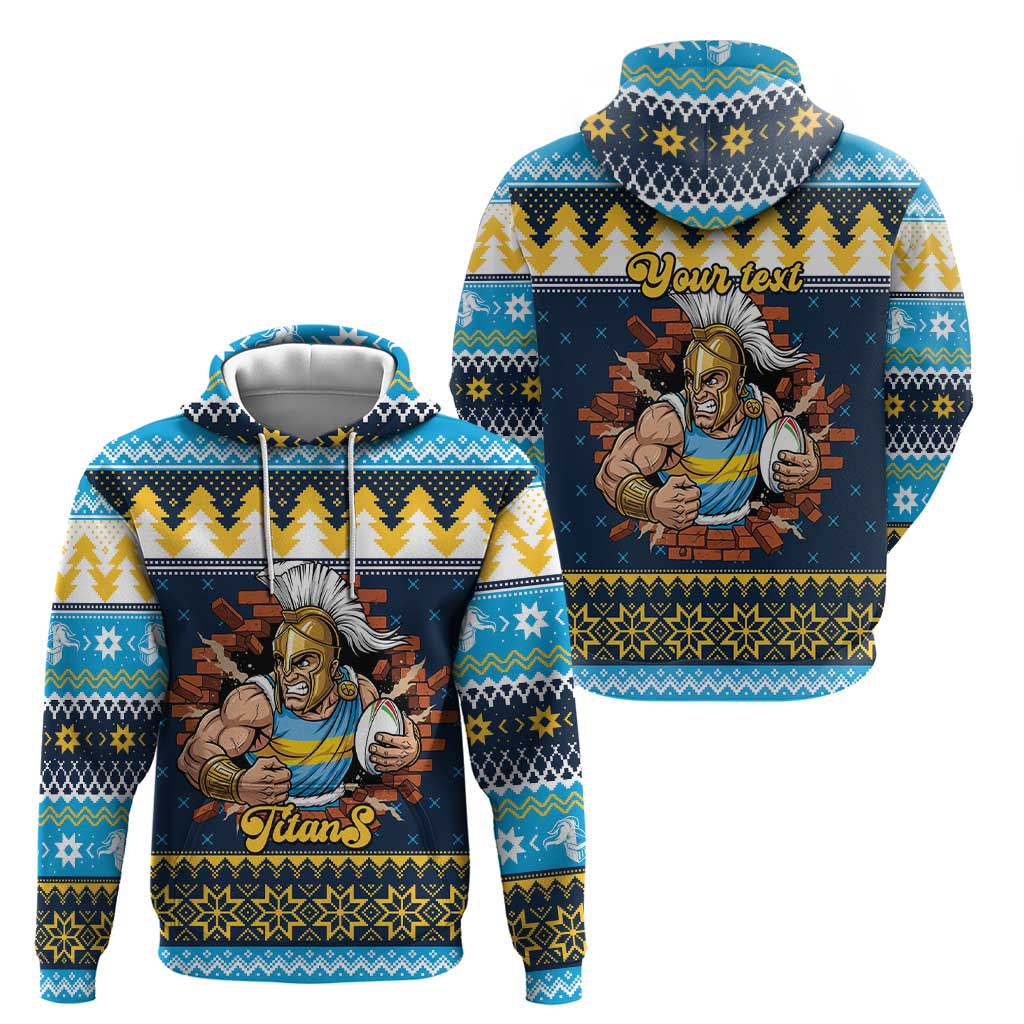 Santa’s Titan Warrior Personalized Zip Hoodie Christmas Rugby League Spirit - Aussie Hoodie