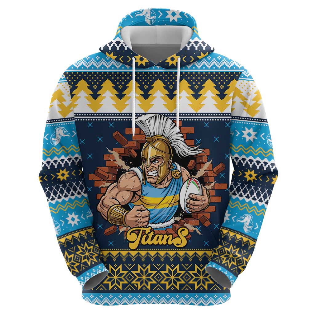 Santa’s Titan Warrior Personalized Zip Hoodie Christmas Rugby League Spirit - Aussie Hoodie