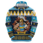 Santa’s Titan Warrior Personalized Zip Hoodie Christmas Rugby League Spirit - Aussie Hoodie