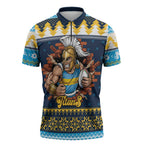 Santa’s Titan Warrior Personalized Zipper Polo Shirt Christmas Rugby League Spirit - Aussie Hoodie