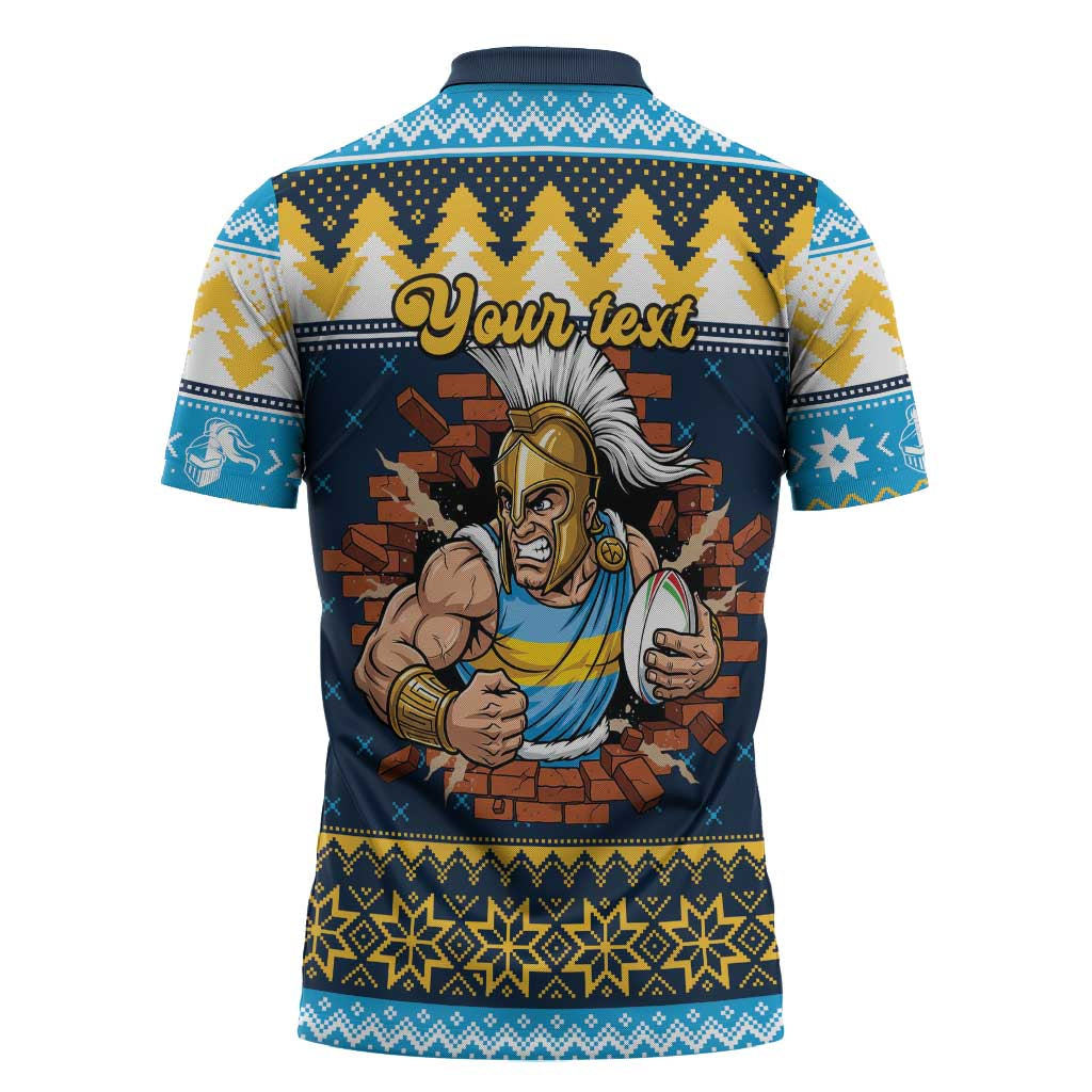 Santa’s Titan Warrior Personalized Zipper Polo Shirt Christmas Rugby League Spirit - Aussie Hoodie