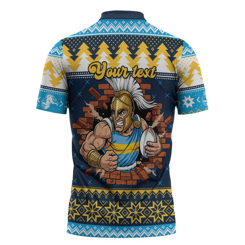 Santa’s Titan Warrior Personalized Zipper Polo Shirt Christmas Rugby League Spirit - Aussie Hoodie