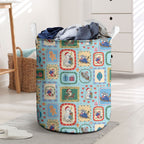Australia Wildlife Christmas Stamp Laundry Basket Blue Aussie Native Animal Seamless Pattern