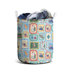 Australia Wildlife Christmas Stamp Laundry Basket Blue Aussie Native Animal Seamless Pattern
