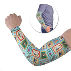 Australia Wildlife Christmas Stamp Arm Sleeves Blue Aussie Native Animal Seamless Pattern