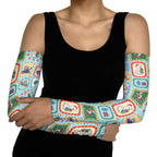 Australia Wildlife Christmas Stamp Arm Sleeves Blue Aussie Native Animal Seamless Pattern