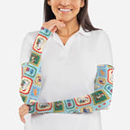 Australia Wildlife Christmas Stamp Arm Sleeves Blue Aussie Native Animal Seamless Pattern
