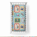Australia Wildlife Christmas Stamp Baby Bed Cover Blue Aussie Native Animal Seamless Pattern