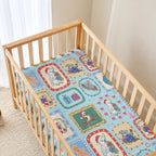 Australia Wildlife Christmas Stamp Baby Bed Cover Blue Aussie Native Animal Seamless Pattern