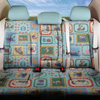 Australia Wildlife Christmas Stamp Back Car Seat Cover Blue Aussie Native Animal Seamless Pattern