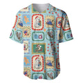 Australia Wildlife Christmas Stamp Baseball Jersey Blue Aussie Native Animal Seamless Pattern