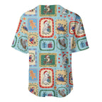 Australia Wildlife Christmas Stamp Baseball Jersey Blue Aussie Native Animal Seamless Pattern