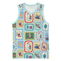 Australia Wildlife Christmas Stamp Basketball Jersey Blue Aussie Native Animal Seamless Pattern