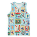 Australia Wildlife Christmas Stamp Basketball Jersey Blue Aussie Native Animal Seamless Pattern