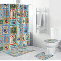 Australia Wildlife Christmas Stamp Bathroom Set Blue Aussie Native Animal Seamless Pattern