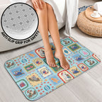 Australia Wildlife Christmas Stamp Bathroom Set Blue Aussie Native Animal Seamless Pattern