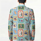 Australia Wildlife Christmas Stamp Blazer Blue Aussie Native Animal Seamless Pattern