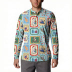 Australia Wildlife Christmas Stamp Button Sweatshirt Blue Aussie Native Animal Seamless Pattern