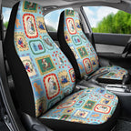 Australia Wildlife Christmas Stamp Car Seat Cover Blue Aussie Native Animal Seamless Pattern