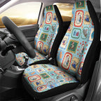 Australia Wildlife Christmas Stamp Car Seat Cover Blue Aussie Native Animal Seamless Pattern